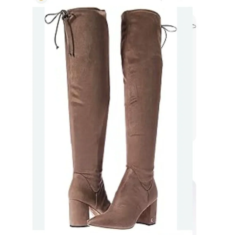 Circus Sam Edelman Hanover 2 OTK Suede Boots Flint Grey Block Heel 6M